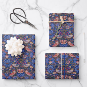 Morris Strawberry Thief Lavender Purple Rose Art Wrapping Paper Sheet