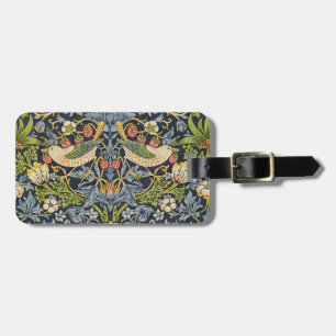 Morris Strawberry Thief Navy Blue Vintage Fine Art Luggage Tag