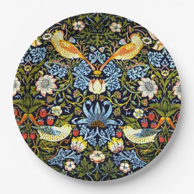 Morris - Strawberry Thief Paper Plate (Front)