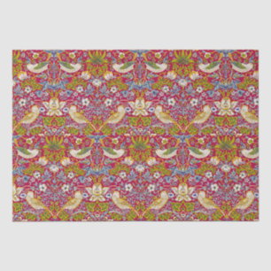 Morris Strawberry Thief Raspberry Red Lime Floral Tissue Paper