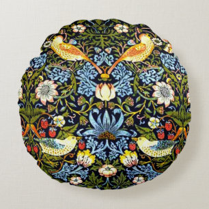 Morris - Strawberry Thief Round Pillow
