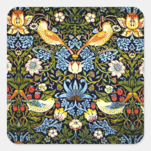 Morris - Strawberry Thief Square Sticker