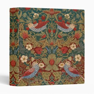 Morris Strawberry Thief Teal Green Red Floral Art Binder