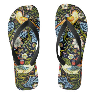 Morris - Strawberry Thief, vintage pattern Flip Flops