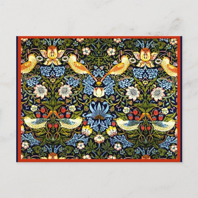 Morris - Strawberry Thief, vintage pattern Postcard (Front)