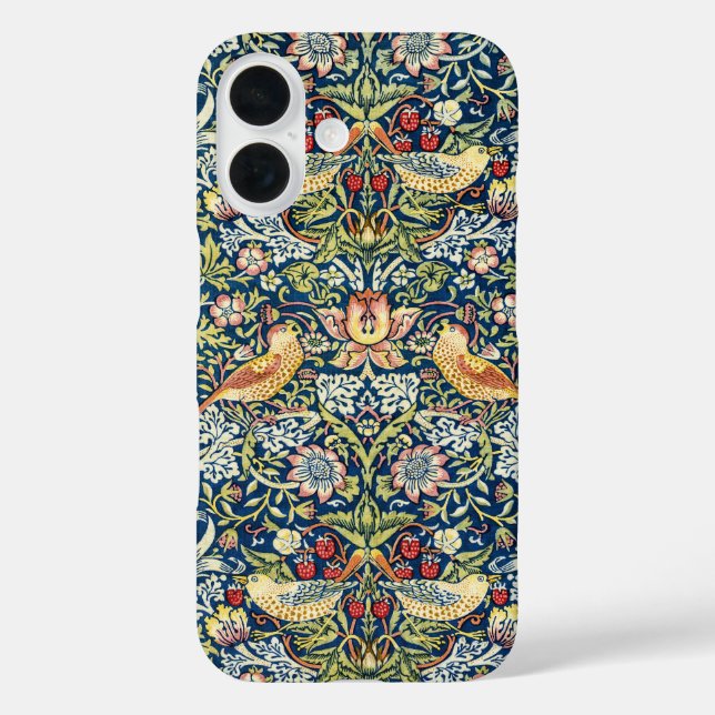 Morris Strawberry Thief Yellow Ivory Slate Blue Case-Mate iPhone Case (Back)