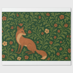 Morris Style Fox Forest Cottagecore Tissue Paper