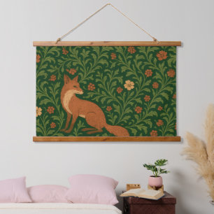 Morris Style Fox Forest Cottagecore Tissue Paper Hanging Tapestry