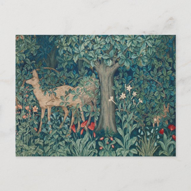 Morris Tapestry Deer Arts and Crafts  Postcard (Front)