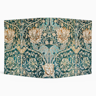 Morris Teal Blue Honeysuckle Floral Wallpaper Binder
