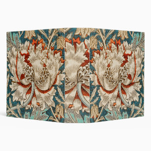 Morris Teal Blue Honeysuckle Floral Wallpaper Binder