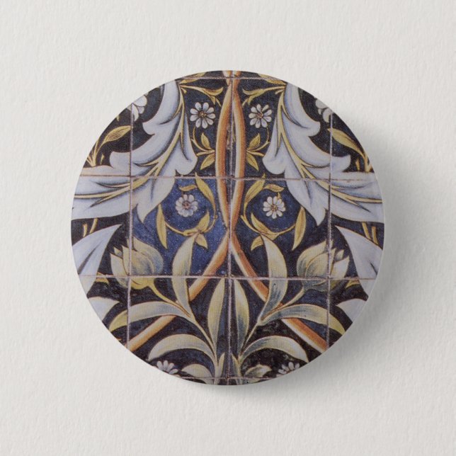 Morris tiles de Morgan 2 Inch Round Button (Front)