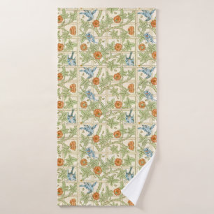 Morris' Trellis 1862 Vintage Flower & Bird Pattern Bath Towel Set