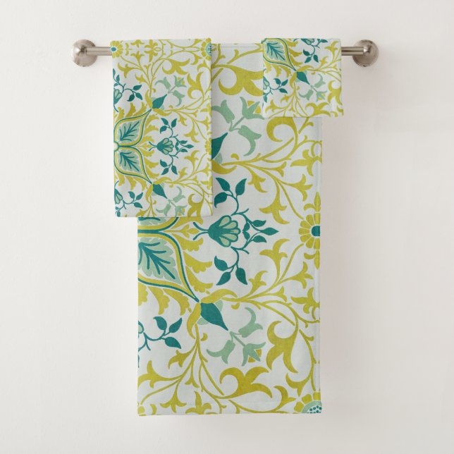 Morris Vin jaune Turquoise & Motif Fleur (En situation)