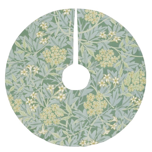 Morris Vine & Jasmine Garden Flower Classic Brushed Polyester Tree Skirt (Front)