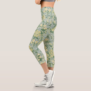 Morris Vine & Jasmine Garden Flower Classic Capri Leggings