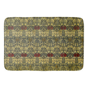 Morris Vintage 1890 Tulip & Rose Pattern Golden Bath Mat