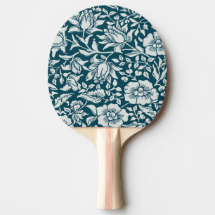 Morris Vintage Blue & White Floral Pattern Ping Pong Paddle