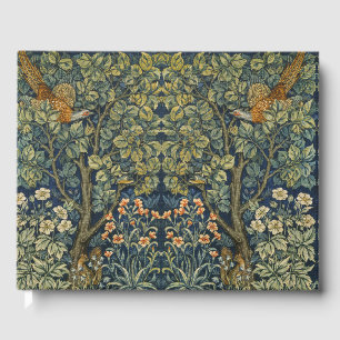 Morris Vintage Pheasant squirrel & Flower Pattern Guest Book