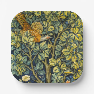 Morris Vintage Pheasant squirrel & Flower Pattern Paper Plate