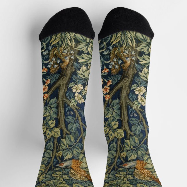 Morris Vintage Pheasant squirrel & Flower Pattern Socks (Top)