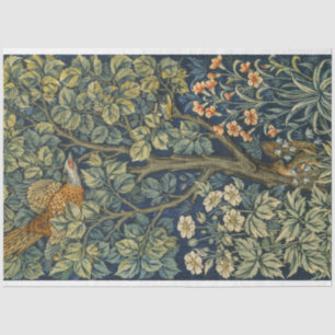 Morris Vintage Pheasant squirrel & Flower Pattern Tissue Paper