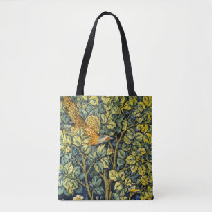 Morris Vintage Pheasant squirrel & Flower Pattern Tote Bag