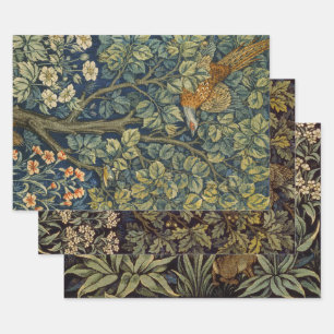 Morris Vintage Pheasant squirrel & Flower Pattern Wrapping Paper Sheet