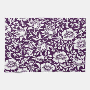 Morris Vintage Purple & White Floral Pattern Kitchen Towel