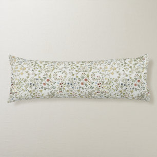 Morris vintage windrush embroidery Floral Pattern Body Pillow