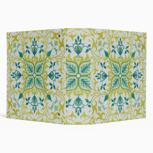 Morris Yellow Turquoise Vine & Flower Pattern Binder