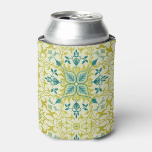 Morris Yellow Turquoise Vine & Flower Pattern Can Cooler