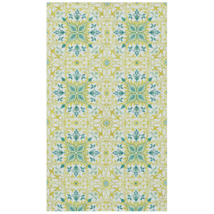 Morris Yellow Turquoise Vine & Flower Pattern Tablecloth