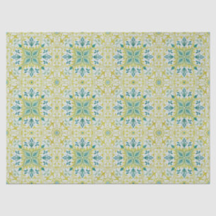 Morris Yellow Turquoise Vine & Flower Pattern Tissue Paper