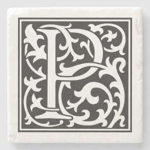 Morrisesque 'P' Stone Coaster
