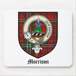 Morrison Clan Crest Badge Tartan Mouse Pad