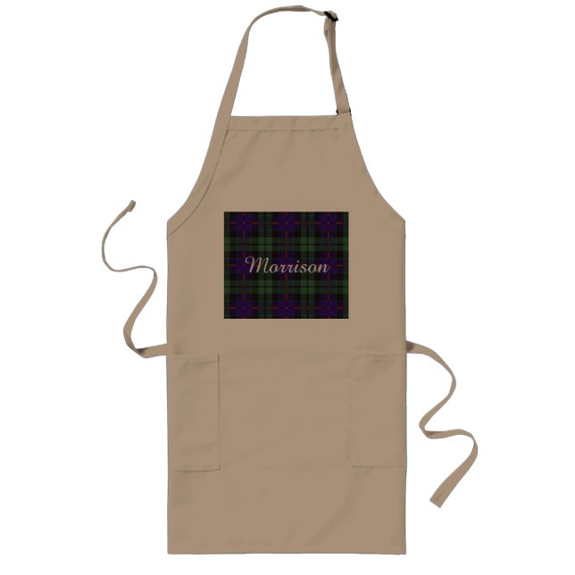 Morrison clan Plaid Scottish tartan Long Apron (Front)