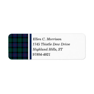 Morrison Clan vert et bleu Tartan écossais