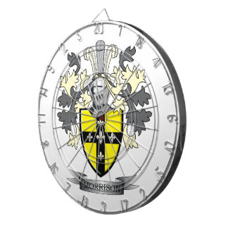 Morrison Family Crest Coat of Arms Dartboard