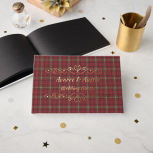 Morrison Red Weathered Original Scottish Tartan Guest Book
