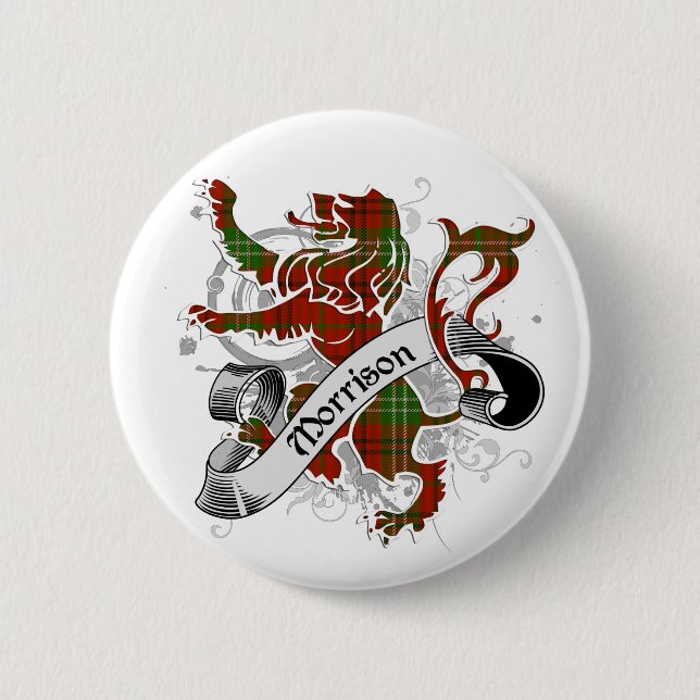 Morrison Tartan Lion 2 Inch Round Button (Front)