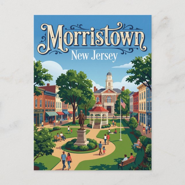 Morristown Green New Jersey Postcard (Front)