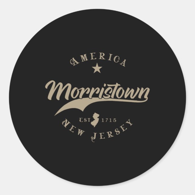 Morristown New Jersey  Classic Round Sticker (Front)