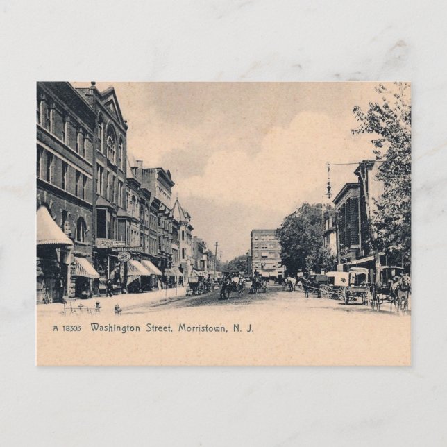 Morristown NJ, Washington St., c1906 Postcard (Front)
