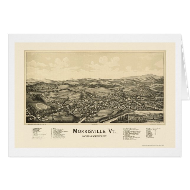Morrisville, carte panoramique de VT - 1889 (Devant horizontal)