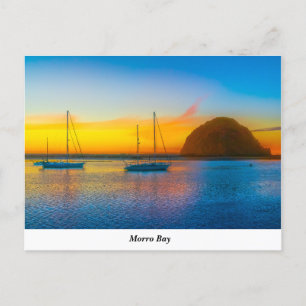 Morro Bay At Sunset Postcard