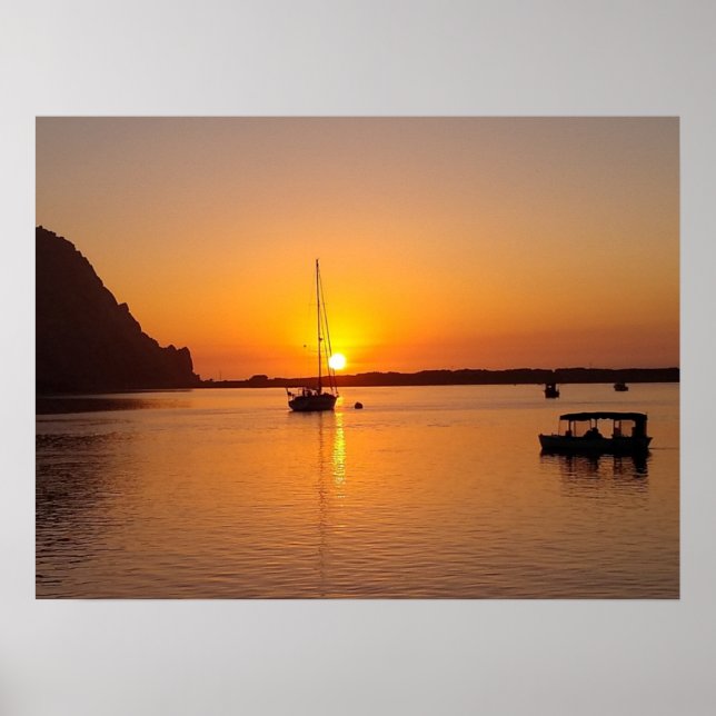 Morro Bay at Sunset Poster (Front)