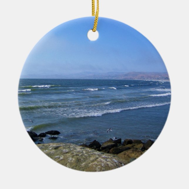 Morro Bay, California Ceramic Ornament (Front)