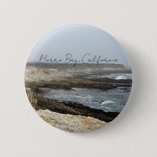 Morro Bay California Coastal Photography 2 Inch Round Button (Front)