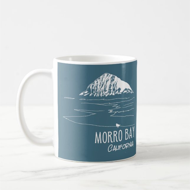 Morro Bay California Morro Rock Art Coffee Mug (Left)